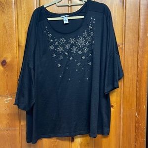 Catherine’s Snowflake bedazzled top.